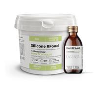 Gomma siliconica alimentare R FOOD | Stampi per alimenti Fai da Te | Silicone atossico Certificato | Facile da usare a casa | Per cioccolatini, pasta di zucchero, ghiaccio o waffle o altro (3 kg)