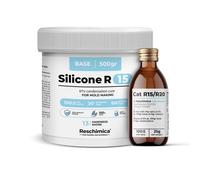 Gomma Siliconica Liquida Bicomponente R15, ideale per Stampi in Silicone morbidi, Indurimento Rapido, stampi fai da te, Ideale per Realizzare Stampi per resina,cera,gesso e cemento (500 gr)