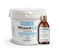 Gomma Siliconica Liquida Bicomponente R15, ideale per Stampi in Silicone morbidi, Indurimento Rapido, stampi fai da te, Ideale per Realizzare Stampi per resina,cera,gesso e cemento (5 kg)