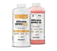 Gomma siliconica liquida per stampi Morbidi R PRO 10 atossica e Facile da Usare (1:1), Alta Resistenza alla lacerazione e alla Rottura, Ideale per stampi Fai da Te (2 kg)