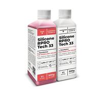 Gomma siliconica per stampi 1:1 per Alte Temperature R PRO Tech 33, Resistente alle Alte Temperature,33 Shore, Crea Stampi Professionali Senza ritiro lineare (1 kg)