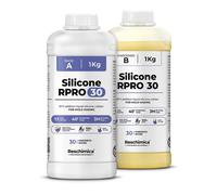 Gomma siliconica 1:1 R PRO 30, non tossica, semplice da usare, resistente alla rottura, 30 shore, compatibile con resine epossidiche, gesso, cera e altri materiali (2 kg)