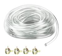 Gomma Trasparente 5M 8mm x 11mm Tubo Silicone Flessibile in PVC Con 4 Fascette Stringitubo per Acquario e Aria
