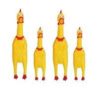 GOMMA URLANTE GIOCATTOLI GIALLI 4 PEZZI POLLO NOVITÀ DUREVOLE STRUMENTO GADGET D