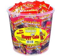 Mini sacchetti Haribo Happy Cola, scatola rotonda, 300 pezzi (3 x 980 g)