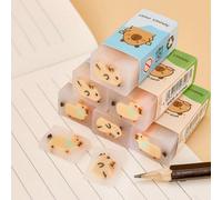 Gomme da cancellare a forma di cartone animato per studenti, gomme da cancellare a forma di criceto ripiene di crema, gomme da cancellare per matite a bassa polverosità, stile cartone animato carino, 