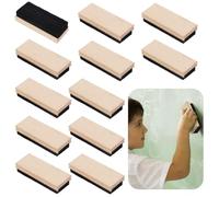 Gomme in feltro di lana stile campus, 12 gomme per lavagna, in legno nero, per bambini e insegnanti, per scuola, casa, ufficio