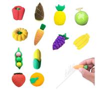 Gommine Bambini, 12 Pezzi Gomme Creative, Gomme da Frutta, Mini Gommine Bambini da Cancellare per Regali per Studenti, Premi per Compiti, Bomboniere per Feste