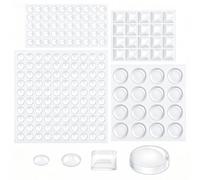 Gommini Paracolpi Trasparenti, 206 Pezzi Cuscinetti in Silicone Adesivi Antiscivolo per Porte, Mobili, Cassetti - 4 Misure (Emisferici, Cilindrici, Trapezoidali)