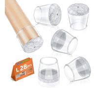 Gommini per Sedie Rotondi, 28 Pezzi Feltrini per Sedie, Tappi per le Gambe Delle Sedie per Pavimenti in Legno, Protezione Antigraffio, Elastiche(Fit:29-37mm)
