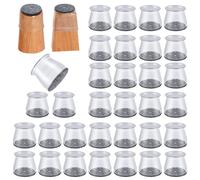 Gommini per Sedie Rotondi; 32 Pezzi Tappi per Sedie in Silicone(Trasparente); Fe