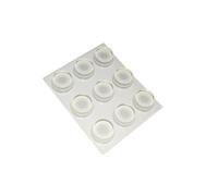 Gommini tondi adesivi in Silicone Trasparente - Paracolpi per Porte, Mobilio, Cassetti, Armadi e Finestre - Disponibili in diversi spessori (Ø 19mm, spessore 9,5mm, 9 pezzi)