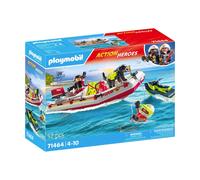 Playmobil 71464 gommone dei pompieri e acquascooter per bambini dai 4 anni