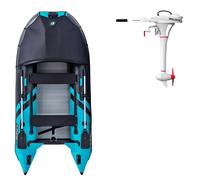 Gommone GLADIATOR ACTIVE C330AD black turquoise - gommone gonfiabile con pavimento in drop-stitch - set: con motore elettrico PARSUN JOY 1,2 kW