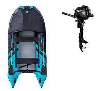 Gommone GLADIATOR ACTIVE C330AD black turquoise - gommone gonfiabile con pavimento in drop-stitch - set: con motore elettrico PARSUN JOY 1,2 kW