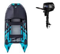 Gommone GLADIATOR ACTIVE C330AD black turquoise - gommone gonfiabile con pavimento in drop-stitch - set: con motore a scoppio PARSUN F5 BMS 3,6 kW