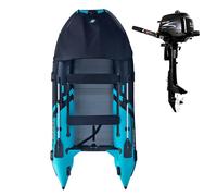 Gommone GLADIATOR ACTIVE C370AL black turquoise - gommone gonfiabile con pavimento in alluminio - set: con motore a scoppio PARSUN F2,6 BMS 1,9 kW