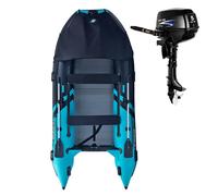 Gommone GLADIATOR ACTIVE C370AL black turquoise - gommone gonfiabile con pavimento in alluminio - set: con motore a scoppio PARSUN F5 BMS 3,6 kW