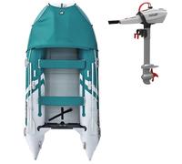 Gommone GLADIATOR ACTIVE C370AL sea green white - gommone gonfiabile con pavimento in alluminio - set: con motore elettrico PARSUN JOY 1,2 kW