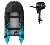 Gommone GLADIATOR ACTIVE C420AL black turquoise - gomone gonfiabile con pavimento in alluminio - set: con motore a scoppio PARSUN F5 BMS 3,6 kW
