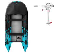 Gommone GLADIATOR ACTIVE C420AL black turquoise - gomone gonfiabile con pavimento in alluminio - set: con motore a scoppio PARSUN F5 BMS 3,6 kW