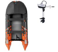 Gommone GLADIATOR ACTIVE C420AL orange dark grey - gomone gonfiabile con pavimento in alluminio - set: con motore elettrico PARSUN JOY 1,2 kW
