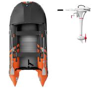 Gladiator UK Gommone ACTIVE C420AL arancione/grigio scuro pav. alluminio con motore PARSUN F5 3,6 kW