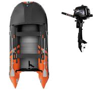 Gladiator UK Gommone ACTIVE C420AL arancione/grigio scuro pav. alluminio con motore PARSUN F5 3,6 kW