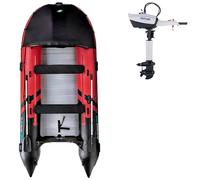 Gommone GLADIATOR ACTIVE C420AL red black - gomone gonfiabile con pavimento in alluminio - set: con motore elettrico PARSUN JOY 1,2 kW