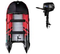 Gommone GLADIATOR ACTIVE C420AL red black - gomone gonfiabile con pavimento in alluminio - set: con motore a scoppio PARSUN F5 BMS 3,6 kW
