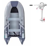 Gommone GLADIATOR CLASSIC B330AL light dark grey - gommone gonfiabile con pavimento in alluminio - set: con motore elettrico PARSUN JOY 1,2 kW