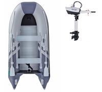 Gommone GLADIATOR CLASSIC B330AL light dark grey - gommone gonfiabile con pavimento in alluminio - set: con motore elettrico PARSUN JOY 1,2 kW
