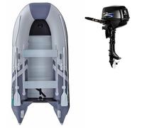 Gommone GLADIATOR CLASSIC B330AL light dark grey - gommone gonfiabile con pavimento in alluminio - set: con motore elettrico PARSUN JOY 1,2 kW