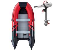Gommone GLADIATOR CLASSIC B370AL red black - gommone gonfiabile con pavimento in alluminio - set: con motore elettrico PARSUN JOY 1,2 kW