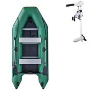 Gommone GLADIATOR LIGHT AK340WF green - gommone gonfiabile con pavimento in legno - set: con motore elettrico REMIGO 1 kW