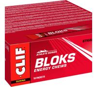 Clif Bloks Energy Chews Box Strawberry 60g 18 Units Trasparente
