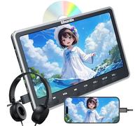 GOnavidio 12'' Lettore DVD per Poggiatesta da con Ingresso HDMI, Lettore DVD per Auto con Supporto per Cuffie Gratuito Scheda USB/SD, Regione Libera (Nessuna Batteria)