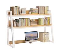 GONCBKVN Libreria da scrivania a 2 ripiani, libreria in metallo per scrivania, organizer per articoli da ufficio, scaffale da appoggio per scrivania per computer, ufficio, dormitorio