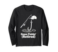 Gone Fishin, Design umoristico Rilassato in Pensione Maglia a Manica