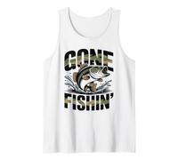 Gone Fishin - Divertente Design per Pesca alla spigola Canotta
