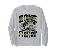 Gone Fishin - Divertente Design per Pesca alla spigola Maglia a Manica