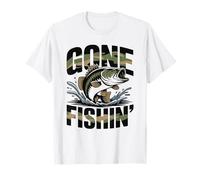 Gone Fishin - Divertente Design per Pesca alla spigola Maglietta