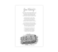 Gone Fishing Poesia Poster Dolore Condoglianze Regalo Poesia Stampa artistica Lutto Simpatia Poster Camera da letto Tela Decor Sport Paesaggio Ufficio Camera Decor Gi