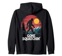 Gone Squatchin Bigfoot Tramonto Escursione Sasquatch Mistero Felpa con Cappuccio