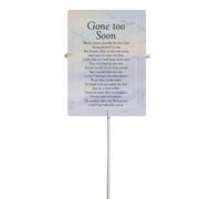 Gone Too Soon Impermeabile Tomba Memorial Card E Intemperie 30cm Sostegno