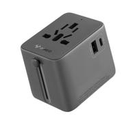 GONEO Adattatore Universale da Viaggio con 1 USB-A 1 USB-C e 2 AC, Adattatore Presa Inglese Americana Schuko Italiana Giapponese Tedesca Messico, Adattatore Spina Internazionale per 240+ Paesi