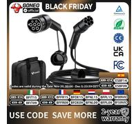 GONEO Cavo di ricarica EV/PHEV con borsa per il trasporto, cavo automatico ibrido trifase 11kW,22kW,7kW tipo 2 compatibile per veicoli elettrici