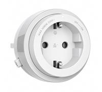 GONEO Presa Schuko 16A Bianca Per Binario Elettrificato | Ghiera Esterna ON/OFF, Frontale Fisso, Spia LED Bianca, Blocco Con Pulsante Di Sblocco, Per Binari GONEO, Brevettato