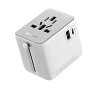 GONEO Presa Universale da Viaggio con USB-C e USB-A, Adattatore Presa Americana Inglese Schuko Italiana Giappone Thailandia Francese UK Spina per 240+ Paesi, con Protezione da Sovraccarico Automatica