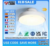 GONEO Ventilatori da soffitto senza lama con luci Temporizzatore telecomandato Plafoniera a LED dimmerabile da 30 W con ventola Ventilatore da soffitto con motore CC
